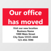 Unser Büro hat die Ankündigung von Rot-Bewegung ve Fensteraufkleber (Blatt)