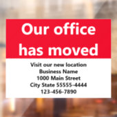 Unser Büro hat die Ankündigung von Rot-Bewegung ve Fensteraufkleber (Blatt 2)