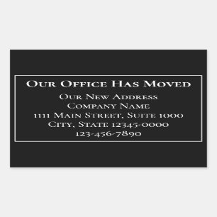 Unser Büro hat die Schwarz-Weiß-Ankündigung versch Rechteckiger Aufkleber