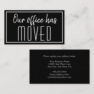 Unser Büro hat die trendige schwarze neue Adresse  Visitenkarte