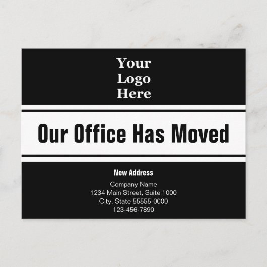 Unser Büro hat Schwarz-weiße Geschäftsabläufe Postkarte (Vorderseite)