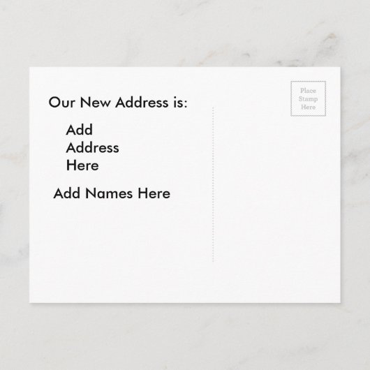 Unser Büro ist umziehen, Geschäftsankündigung Ankündigungspostkarte (Rückseite)