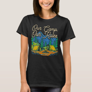 Unser Camp Unsere Regeln Sommer Wildtiere tropisch T-Shirt