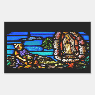 Unser Dameguadalupe Nuestra Senora Buntglas Rechteckiger Aufkleber