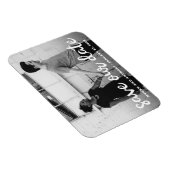 Unser Date Modern Handwriting Script Foto gerettet Magnet (Rechte Seite)