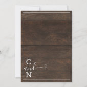 Unser Date Rustic Wood Monogram Foto gerettet Save The Date (Rückseite)