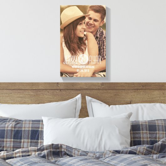 UNSER DATUM gerettet | BILD SAVE THE DATE LEINWAND (Insitu (Schlafzimmer))