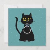 UNSER DATUM gerettet - Funny Cat Wedding Card Einladung (Vorderseite)