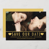 UNSER DATUM gerettet | SAVE THE DATE GOLD (Vorne/Hinten)