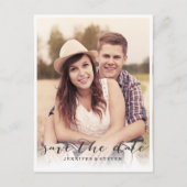 UNSER DATUM gerettet | SAVE THE DATE SCRIPT-ANKÜND Ankündigungspostkarte (Vorderseite)