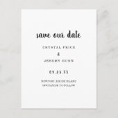 Unser Datum Minimalistisch Schwarz-weiß Save the D Ankündigungspostkarte (Vorderseite)