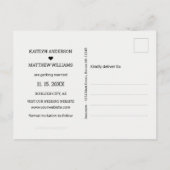 Unser Datum verblasst Foto Minimalistisch Typograf Ankündigungspostkarte (Rückseite)