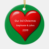 Unser drittes Weihnachtsfest zusammen Niedliches R Keramik Ornament (Vorne)