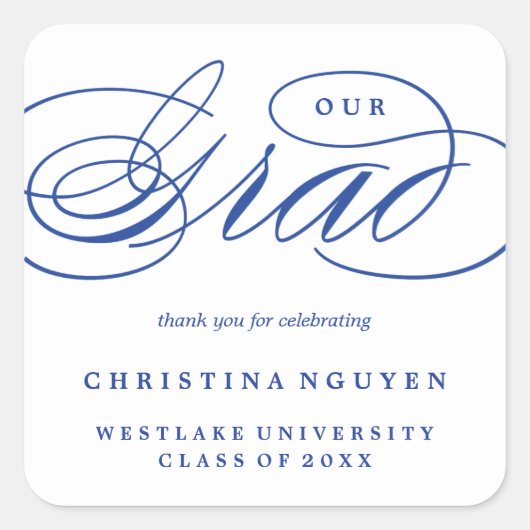 UNSER ELEGANTES SKRIPT GRAD | DANK IHNEN STICKER (Vorderseite)