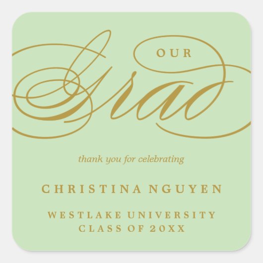 UNSER ELEGANTES SKRIPT GRAD | DANK IHNEN STICKER (Vorderseite)