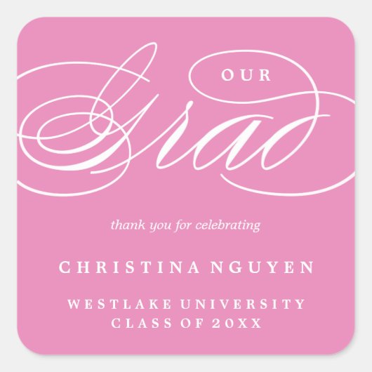 UNSER ELEGANTES SKRIPT GRAD | DANK IHNEN STICKER (Vorderseite)
