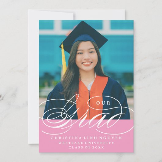 UNSER ELEGANTES SKRIPT GRAD | EINLADUNG VON ABSCHL (Vorderseite)