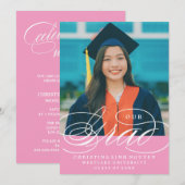 UNSER ELEGANTES SKRIPT GRAD | EINLADUNG VON ABSCHL (Vorne/Hinten)