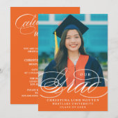 UNSER ELEGANTES SKRIPT GRAD | EINLADUNG VON ABSCHL (Vorne/Hinten)