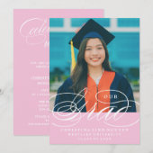 UNSER ELEGANTES SKRIPT GRAD | EINLADUNG VON ABSCHL (Vorne/Hinten)