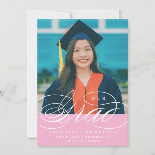 UNSER ELEGANTES SKRIPT GRAD | EINLADUNG VON ABSCHL (Vorderseite)