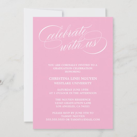 UNSER ELEGANTES SKRIPT GRAD | EINLADUNG VON ABSCHL (Rückseite)