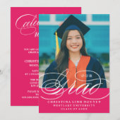 UNSER ELEGANTES SKRIPT GRAD | EINLADUNG VON ABSCHL (Vorne/Hinten)