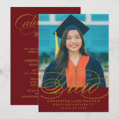 UNSER ELEGANTES SKRIPT GRAD | EINLADUNG VON ABSCHL (Vorne/Hinten)