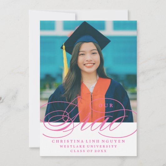 UNSER ELEGANTES SKRIPT GRAD | EINLADUNG VON ABSCHL (Vorderseite)