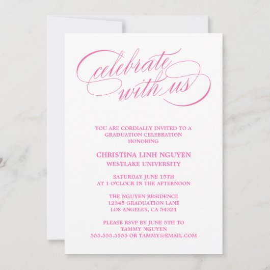 UNSER ELEGANTES SKRIPT GRAD | EINLADUNG VON ABSCHL (Rückseite)