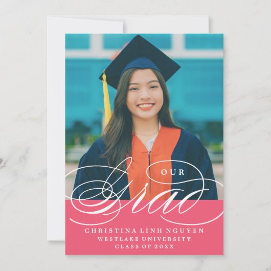 UNSER ELEGANTES SKRIPT GRAD | EINLADUNG VON ABSCHL (Vorderseite)