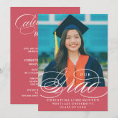 UNSER ELEGANTES SKRIPT GRAD | EINLADUNG VON ABSCHL (Vorne/Hinten)