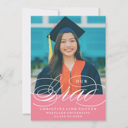 UNSER ELEGANTES SKRIPT GRAD | EINLADUNG VON ABSCHL (Vorderseite)