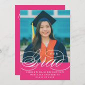 UNSER ELEGANTES SKRIPT GRAD | EINLADUNG VON ABSCHL (Vorne/Hinten)