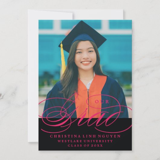 UNSER ELEGANTES SKRIPT GRAD | EINLADUNG VON ABSCHL (Vorderseite)