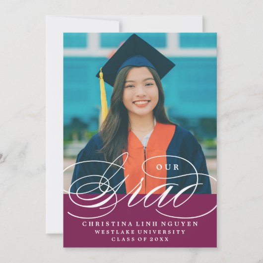 UNSER ELEGANTES SKRIPT GRAD | EINLADUNG VON ABSCHL (Vorderseite)