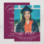 UNSER ELEGANTES SKRIPT GRAD | EINLADUNG VON ABSCHL (Vorne/Hinten)