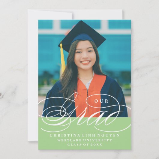 UNSER ELEGANTES SKRIPT GRAD | EINLADUNG VON ABSCHL (Vorderseite)