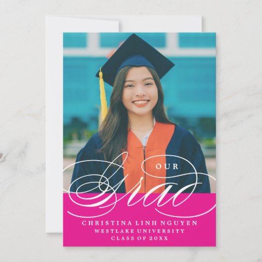 UNSER ELEGANTES SKRIPT GRAD | EINLADUNG VON ABSCHL (Vorderseite)