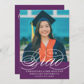 UNSER ELEGANTES SKRIPT GRAD | EINLADUNG VON ABSCHL (Vorne/Hinten)