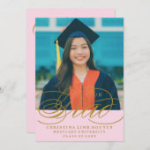 UNSER ELEGANTES SKRIPT GRAD | EINLADUNG VON ABSCHL (Vorne/Hinten)