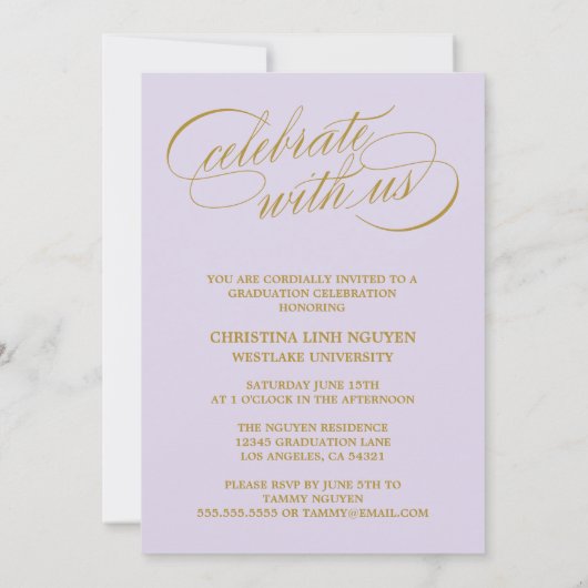 UNSER ELEGANTES SKRIPT GRAD | EINLADUNG VON ABSCHL (Rückseite)