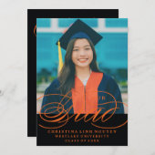 UNSER ELEGANTES SKRIPT GRAD | EINLADUNG VON ABSCHL (Vorne/Hinten)