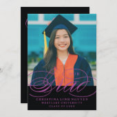 UNSER ELEGANTES SKRIPT GRAD | EINLADUNG VON ABSCHL (Vorne/Hinten)