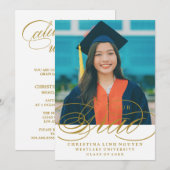 UNSER ELEGANTES SKRIPT GRAD | EINLADUNG VON ABSCHL (Vorne/Hinten)