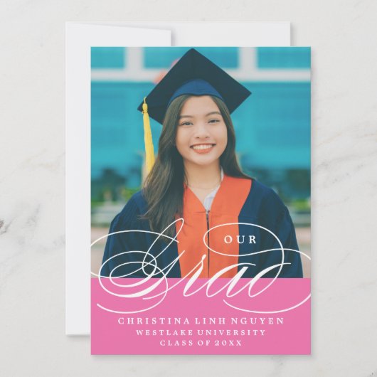 UNSER ELEGANTES SKRIPT GRAD | EINLADUNG VON ABSCHL (Vorderseite)