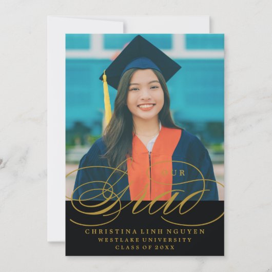 UNSER ELEGANTES SKRIPT GRAD | EINLADUNG VON ABSCHL (Vorderseite)