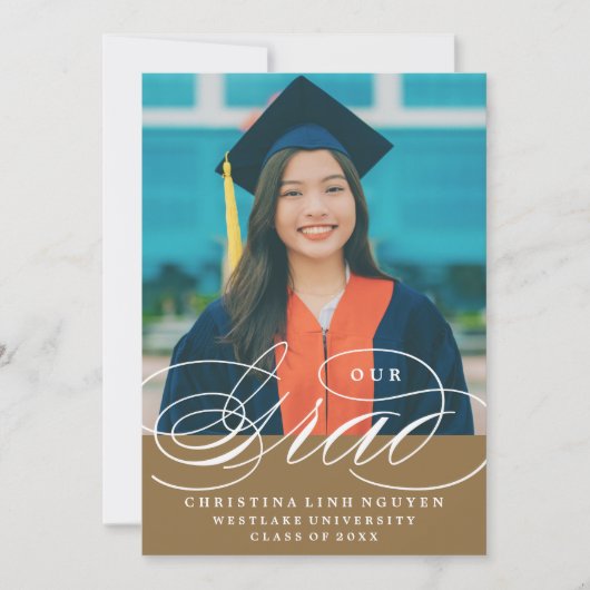 UNSER ELEGANTES SKRIPT GRAD | EINLADUNG VON ABSCHL (Vorderseite)