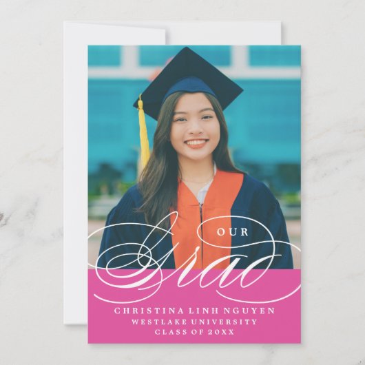 UNSER ELEGANTES SKRIPT GRAD | EINLADUNG VON ABSCHL (Vorderseite)