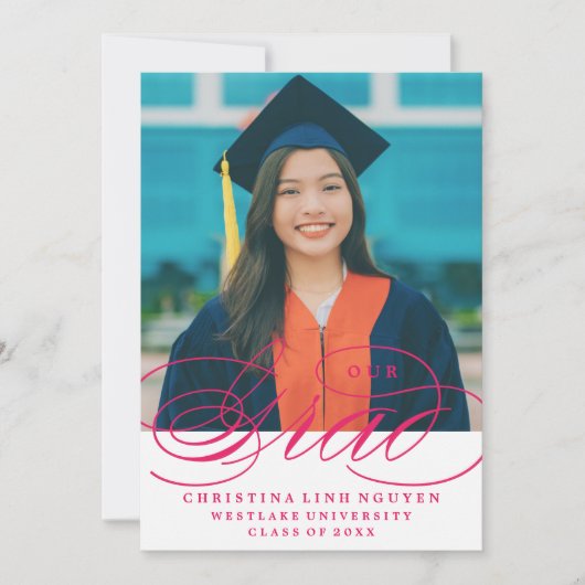 UNSER ELEGANTES SKRIPT GRAD | EINLADUNG VON ABSCHL (Vorderseite)